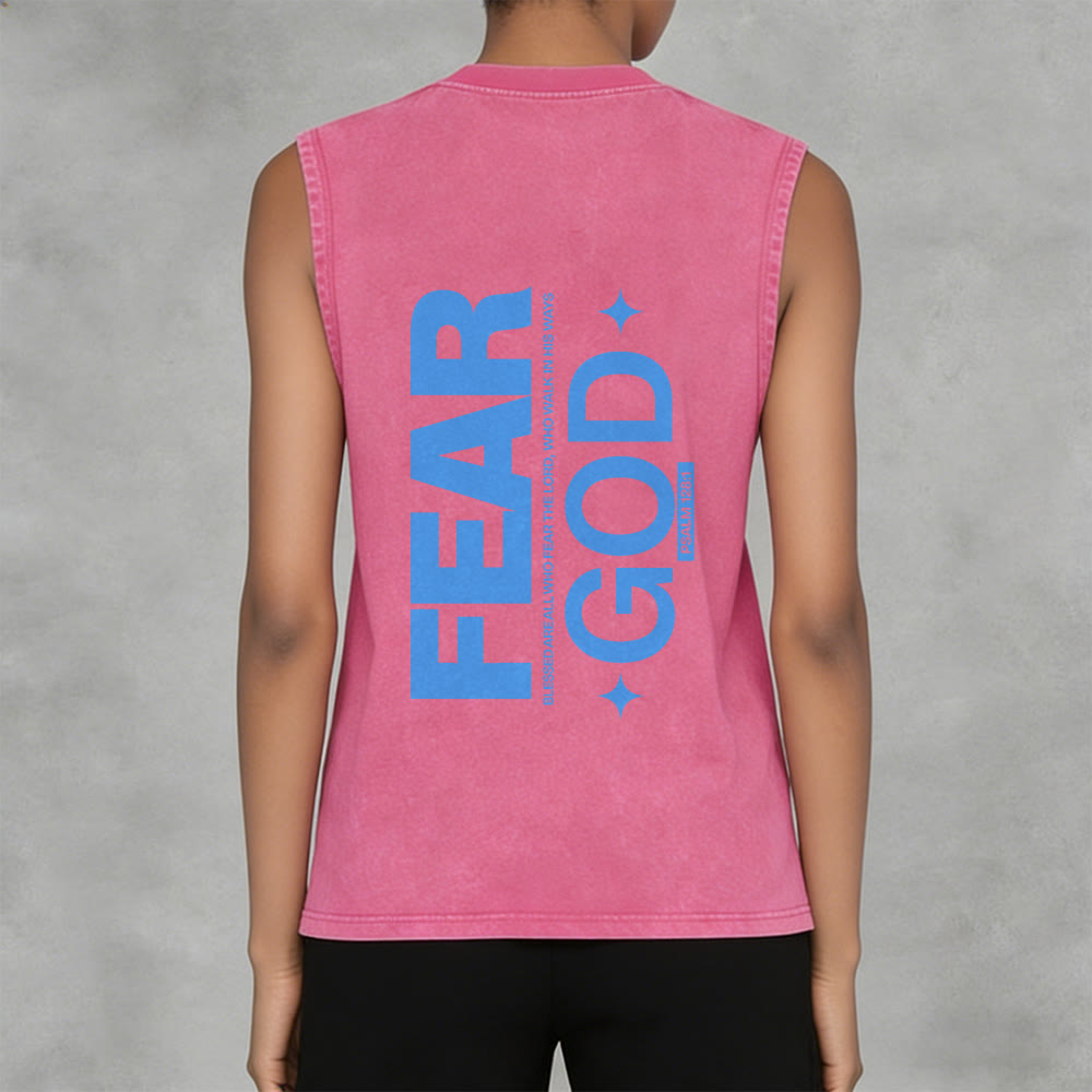 Christianartworkshop Fürchte Gott Psalm 128:1 Unisex-Tanktop (vorgewaschen) - image 5
