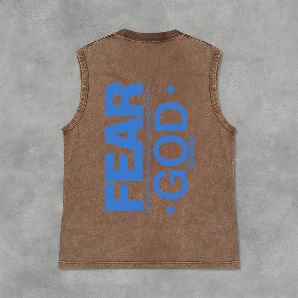 Christianartworkshop Fürchte Gott Psalm 128:1 Unisex-Tanktop (vorgewaschen) - Braun - 2XL - image 9