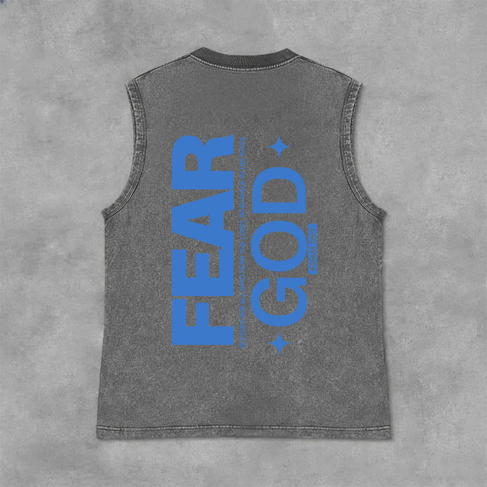 Christianartworkshop Fürchte Gott Psalm 128:1 Unisex-Tanktop (vorgewaschen) - Grau - 2XL - image 6