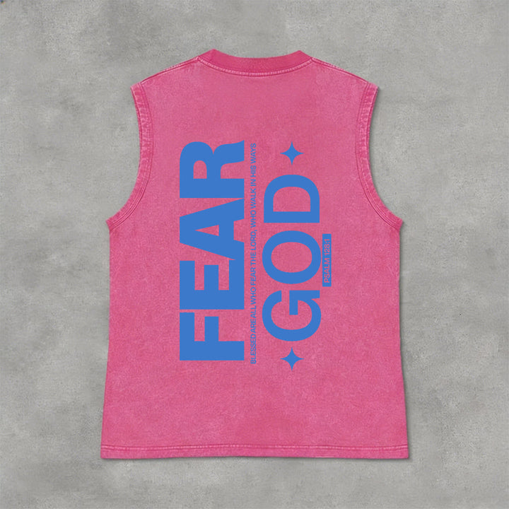 Christianartworkshop Fürchte Gott Psalm 128:1 Unisex-Tanktop (vorgewaschen) - Rosa - 2XL - image 3