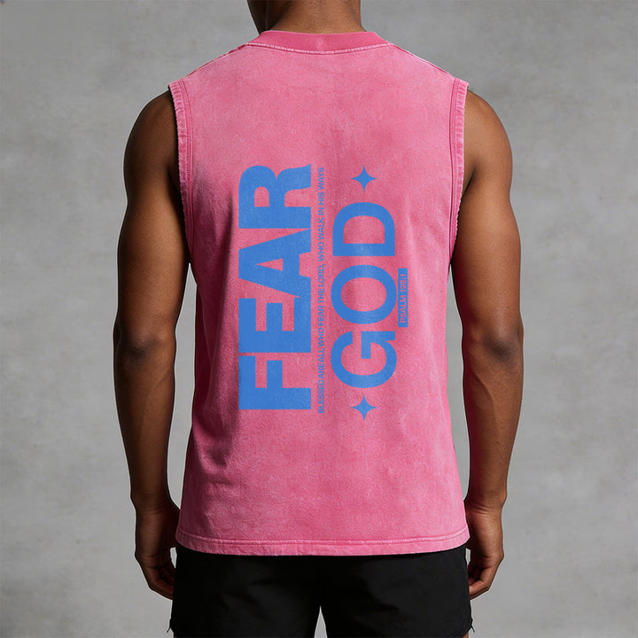 Christianartworkshop Fürchte Gott Psalm 128:1 Unisex-Tanktop (vorgewaschen) - image 4