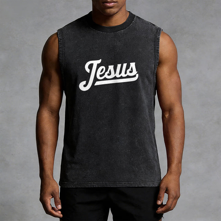 Christianartworkshop Jesus: Dornenkrone Skizze Unisex-Tanktop (gewaschen) - image 3
