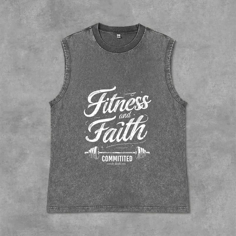 Christianartworkshop Fitness und Glaube: Engagiert für beides – Unisex-Tanktop mit Hantelstange - Grau - 2XL - image 7
