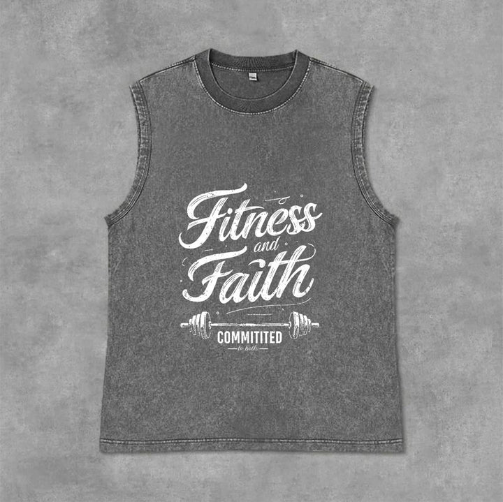 Christianartworkshop Fitness und Glaube: Engagiert für beides – Unisex-Tanktop mit Hantelstange - Grau - 2XL - image 7
