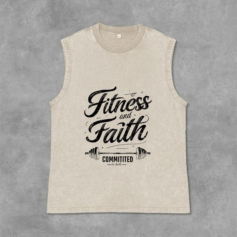 Christianartworkshop Fitness und Glaube: Engagiert für beides – Unisex-Tanktop mit Hantelstange - Beige - 2XL - image 13