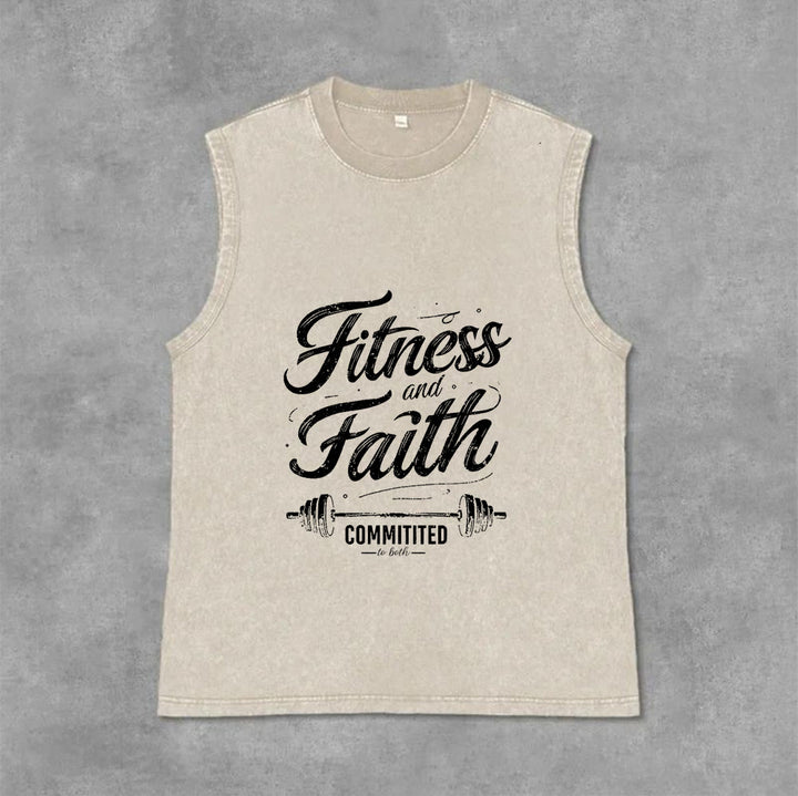 Christianartworkshop Fitness und Glaube: Engagiert für beides – Unisex-Tanktop mit Hantelstange - Beige - 2XL - image 13