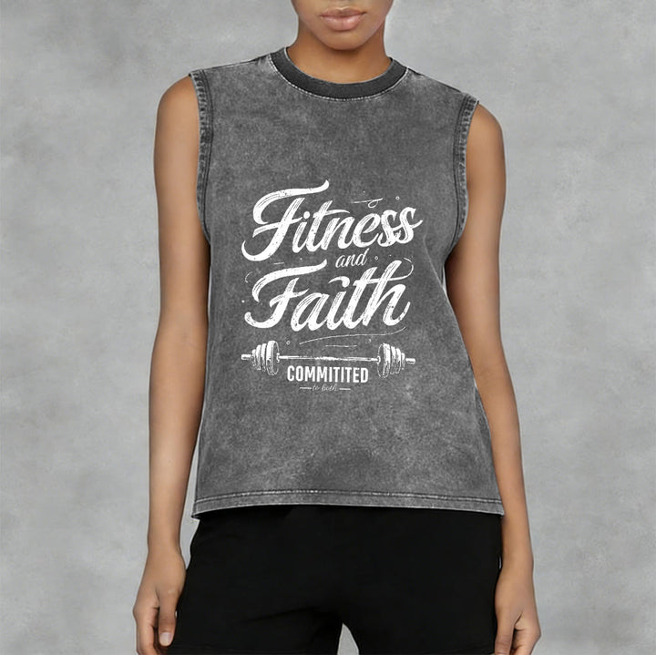 Christianartworkshop Fitness und Glaube: Engagiert für beides – Unisex-Tanktop mit Hantelstange - image 9