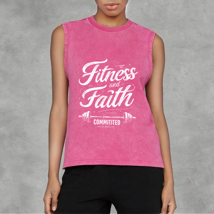 Christianartworkshop Fitness und Glaube: Engagiert für beides – Unisex-Tanktop mit Hantelstange - image 6