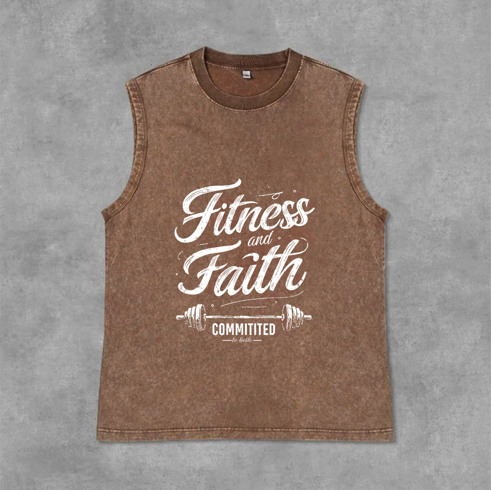Christianartworkshop Fitness und Glaube: Engagiert für beides – Unisex-Tanktop mit Hantelstange - Braun - 2XL - image 10