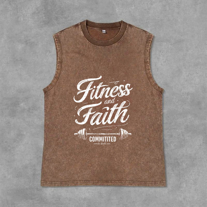 Christianartworkshop Fitness und Glaube: Engagiert für beides – Unisex-Tanktop mit Hantelstange - Braun - 2XL - image 10