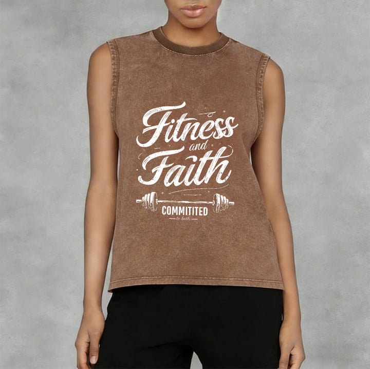 Christianartworkshop Fitness und Glaube: Engagiert für beides – Unisex-Tanktop mit Hantelstange - image 12