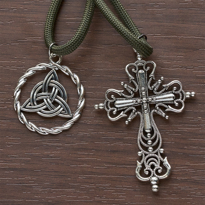 Christianartworkshop Irischer Segen, Glücksrosenkranz für die Hosentasche mit ewigem Knoten, grüne und weiße Holzperlen - image 14