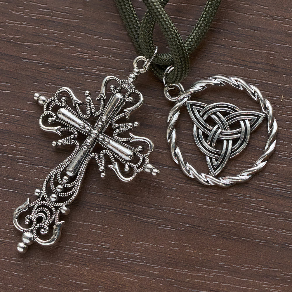 Christianartworkshop Irischer Segen, Glücksrosenkranz für die Hosentasche mit ewigem Knoten, grüne und weiße Holzperlen - image 15