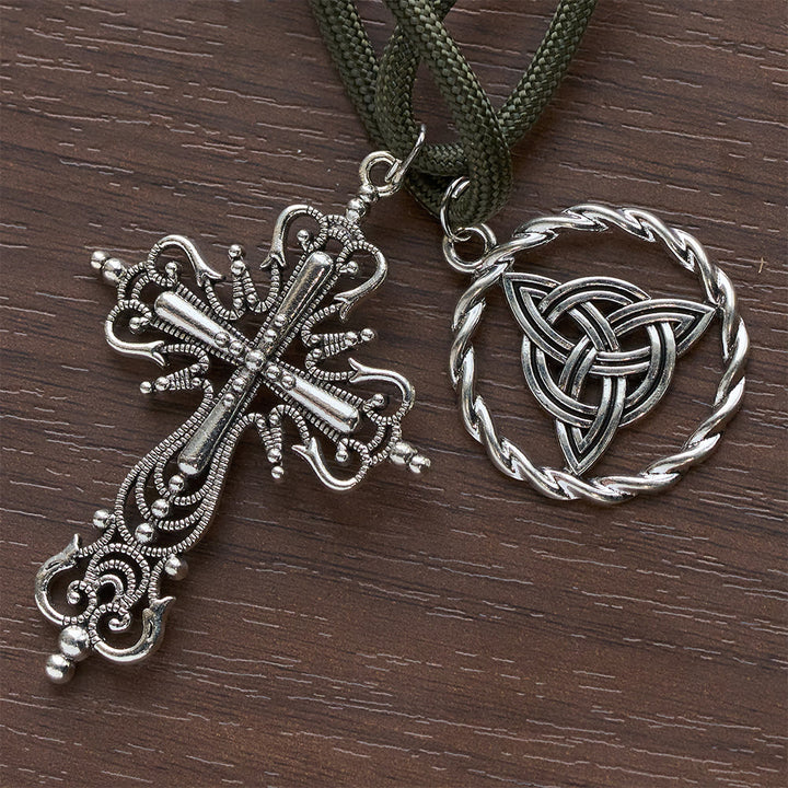 Christianartworkshop Irischer Segen, Glücksrosenkranz für die Hosentasche mit ewigem Knoten, grüne und weiße Holzperlen - image 15