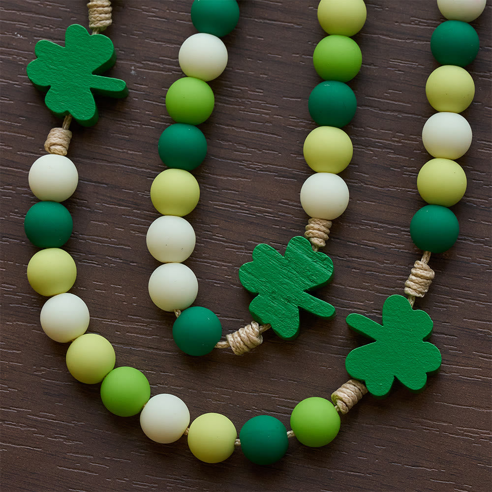 Christianartworkshop St. Patrick-Rosenkranz für Kinder: Farbverlaufende Perlen mit hölzernem Kleeblatt und Kreuz - image 7