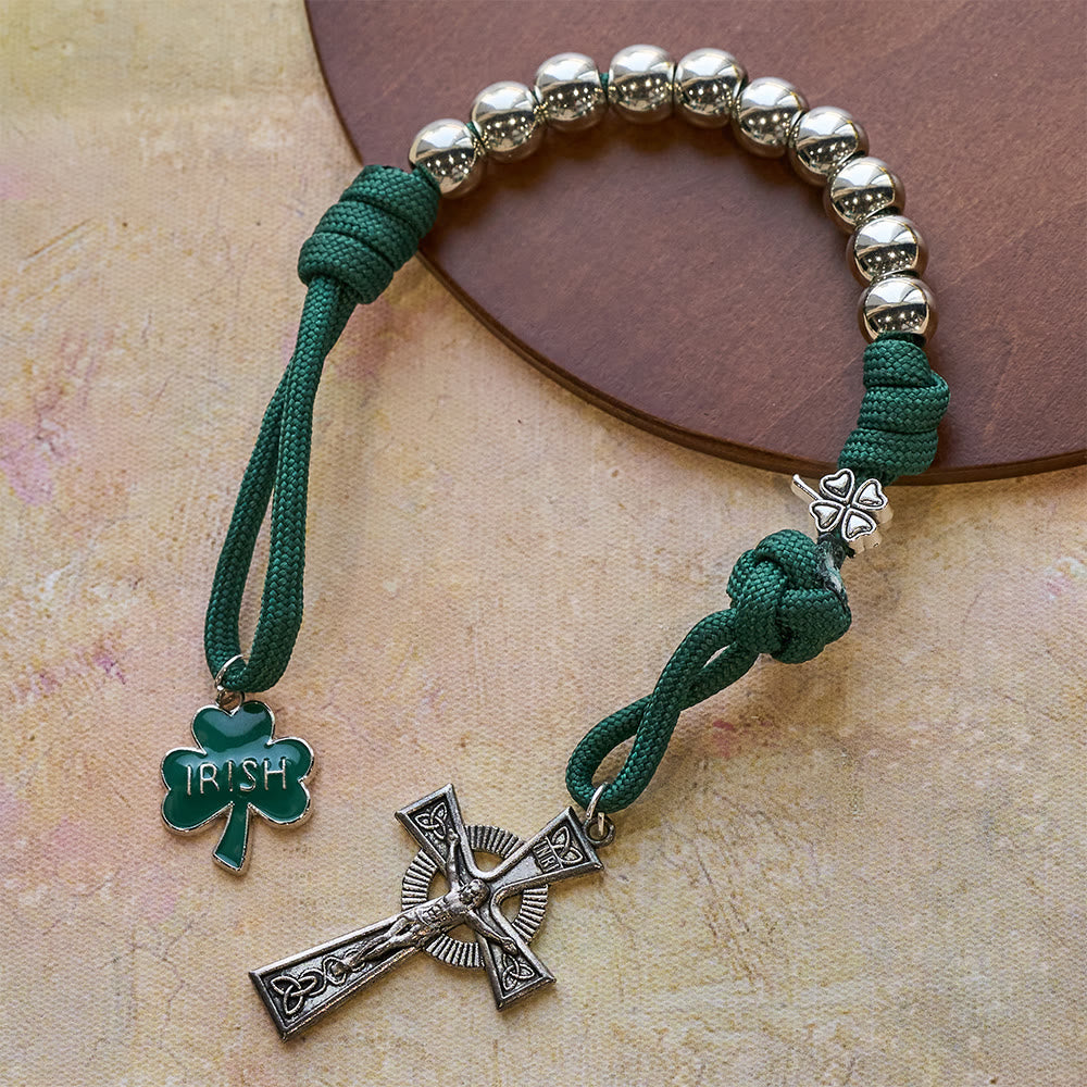 Christianartworkshop Irischer Segensrosenkranz aus Paracord mit keltischem Kruzifix - Irischer Segensrosenkranz aus Paracord - image 0