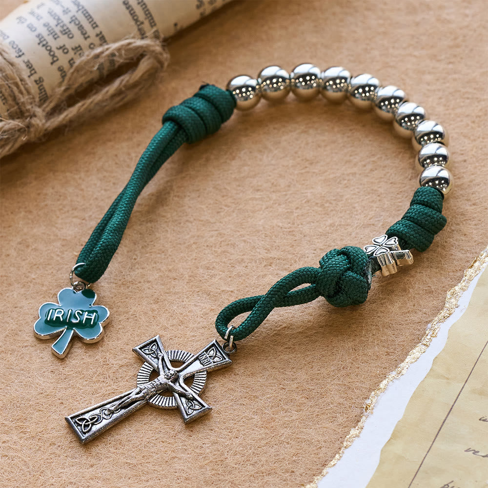 Christianartworkshop Irischer Segensrosenkranz aus Paracord mit keltischem Kruzifix - image 3