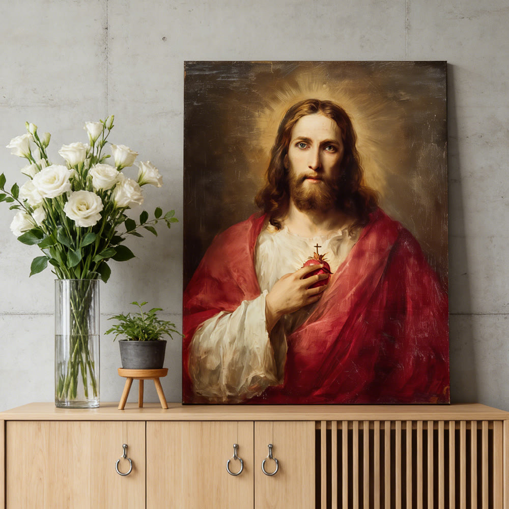 Christianartworkshop Kunstdruck „Heiliges Herz Jesu“: Ein Symbol göttlicher Liebe und Erlösung - image 2