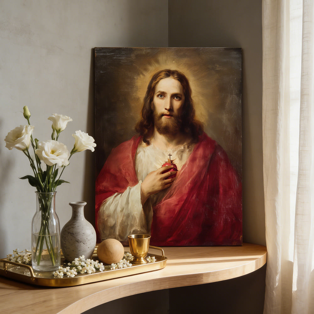 Christianartworkshop Kunstdruck „Heiliges Herz Jesu“: Ein Symbol göttlicher Liebe und Erlösung - image 4