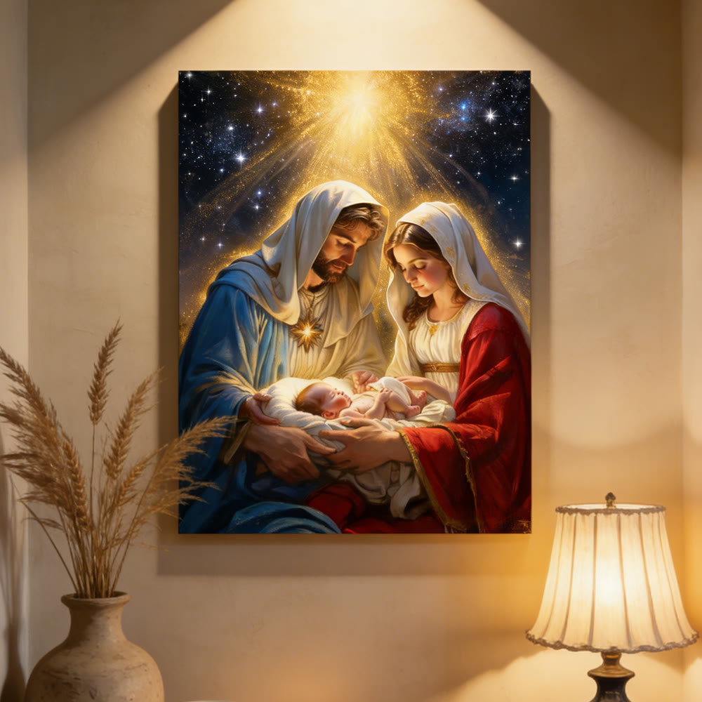 Christianartworkshop Wandbild „Heilige Familie – Geburt im Sternenlicht“: Ein Symbol göttlicher Hoffnung und des Friedens - image 2