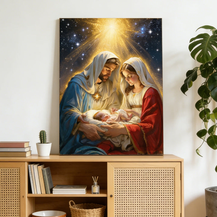 Christianartworkshop Wandbild „Heilige Familie – Geburt im Sternenlicht“: Ein Symbol göttlicher Hoffnung und des Friedens - image 3