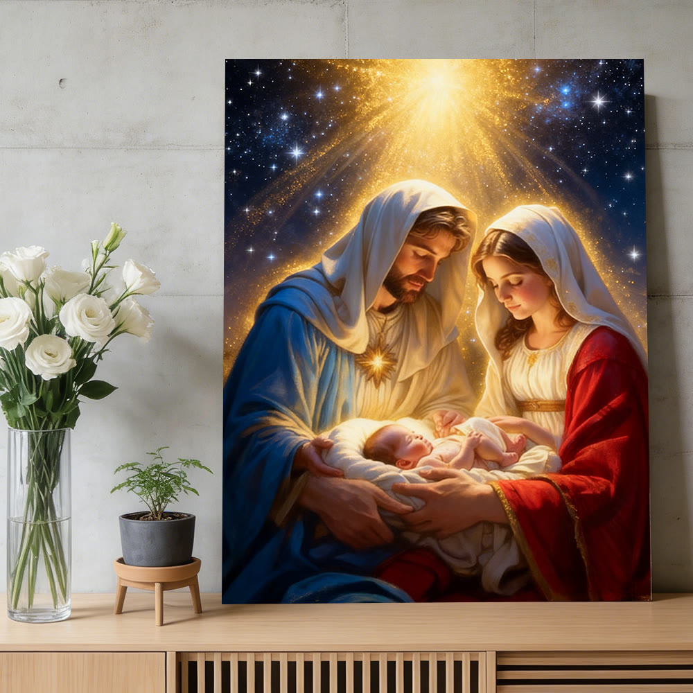 Christianartworkshop Wandbild „Heilige Familie – Geburt im Sternenlicht“: Ein Symbol göttlicher Hoffnung und des Friedens - image 4