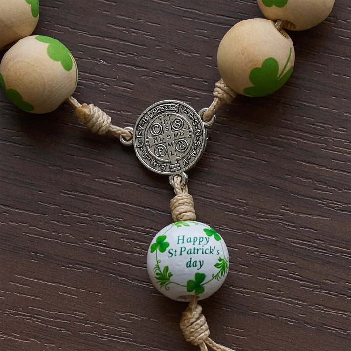 Christianartworkshop Irischer Rosenkranz aus Holz im Taschenformat – Geschenk zum St. Patrick's Day - image 12