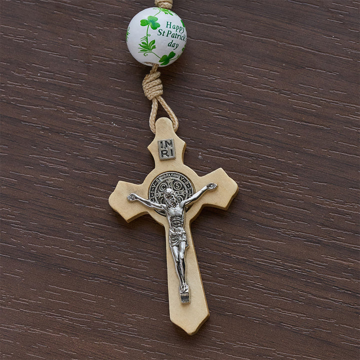Christianartworkshop Irischer Rosenkranz aus Holz im Taschenformat – Geschenk zum St. Patrick's Day - image 15