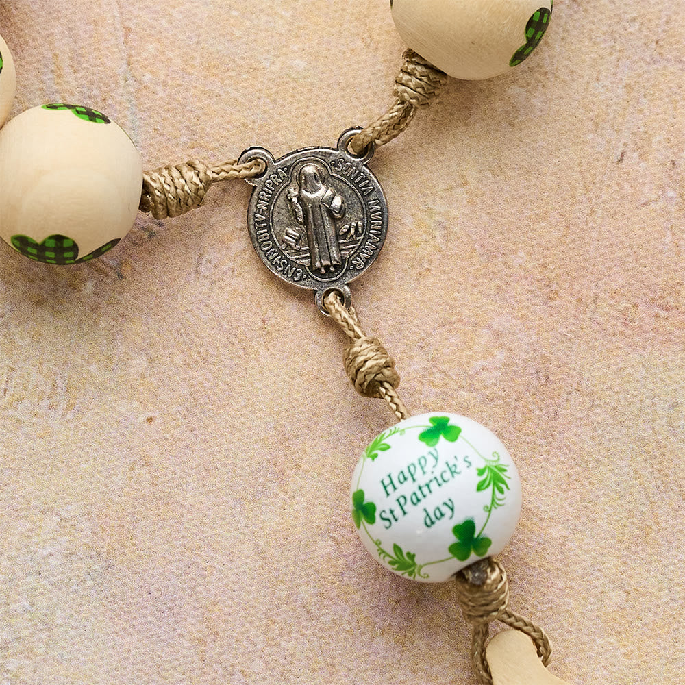 Christianartworkshop Irischer Rosenkranz aus Holz im Taschenformat – Geschenk zum St. Patrick's Day - image 14