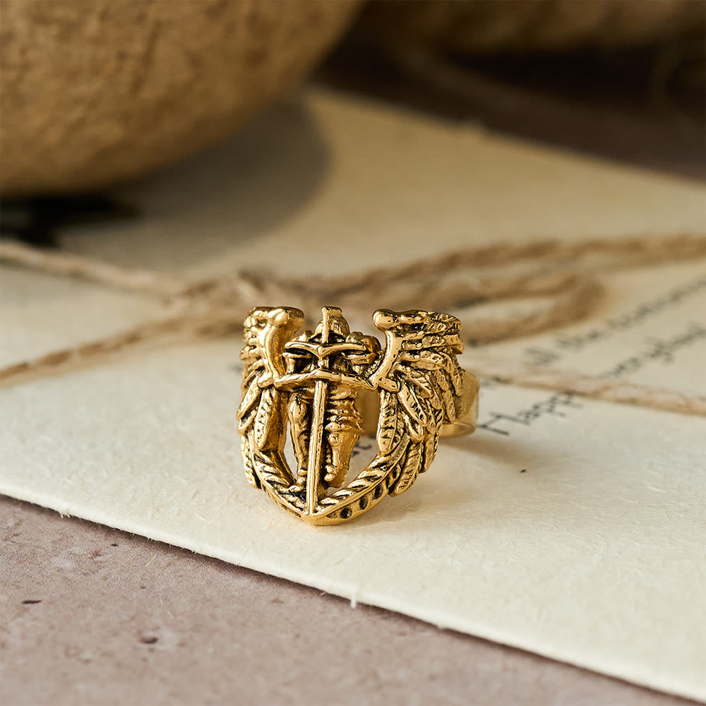 Christianartworkshop Ring mit dem geflügelten Schwert des Erzengels Michael: Ein Symbol göttlichen Schutzes - image 4