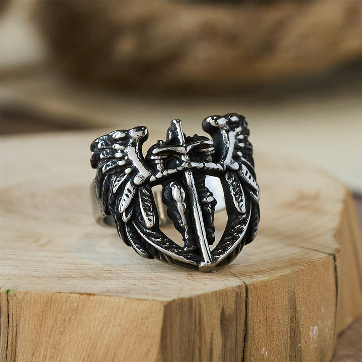 Christianartworkshop Ring mit dem geflügelten Schwert des Erzengels Michael: Ein Symbol göttlichen Schutzes - image 5