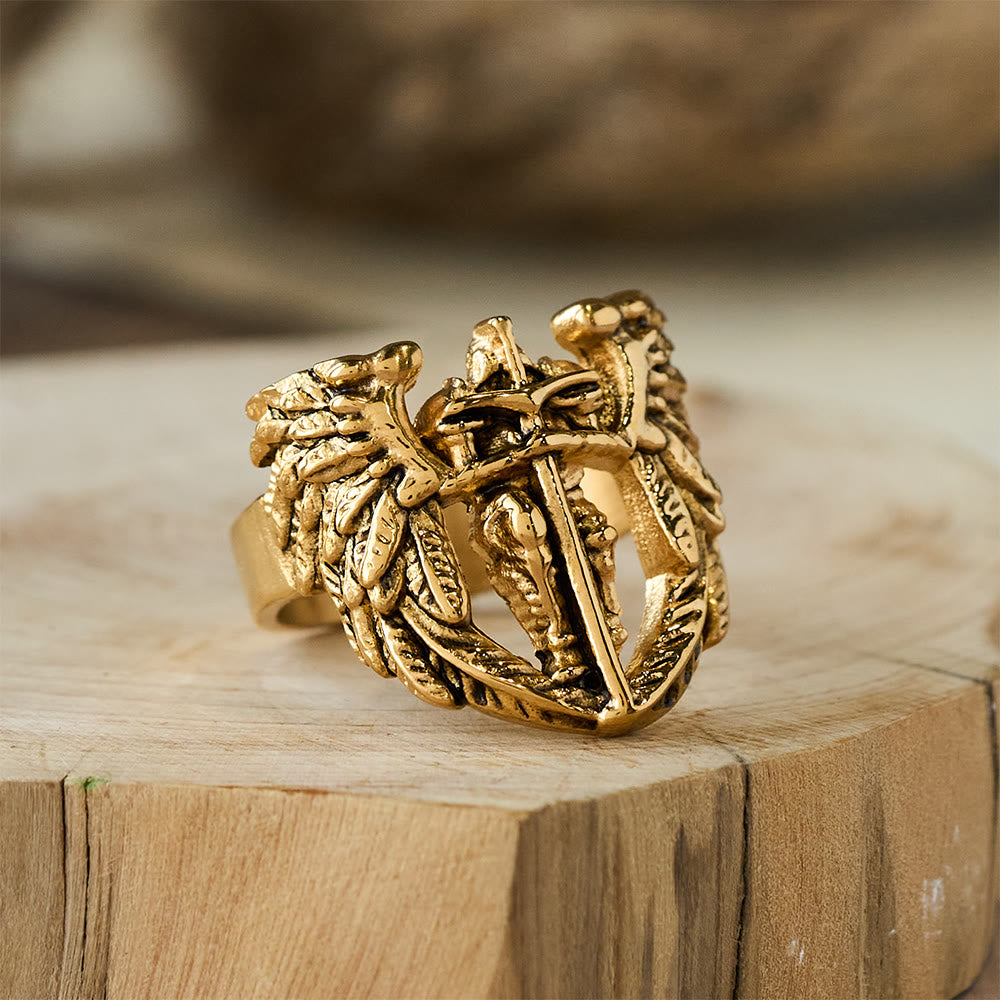 Christianartworkshop Ring mit dem geflügelten Schwert des Erzengels Michael: Ein Symbol göttlichen Schutzes - image 6