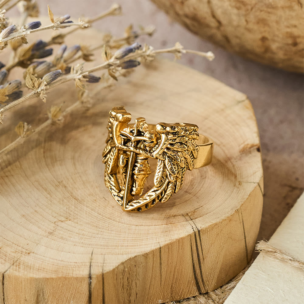 Christianartworkshop Ring mit dem geflügelten Schwert des Erzengels Michael: Ein Symbol göttlichen Schutzes - image 8
