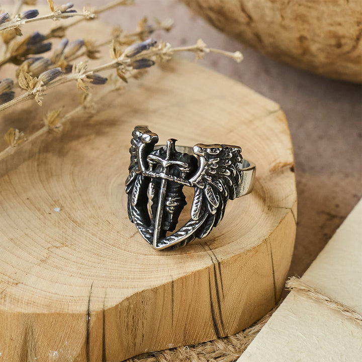 Christianartworkshop Ring mit dem geflügelten Schwert des Erzengels Michael: Ein Symbol göttlichen Schutzes - image 7