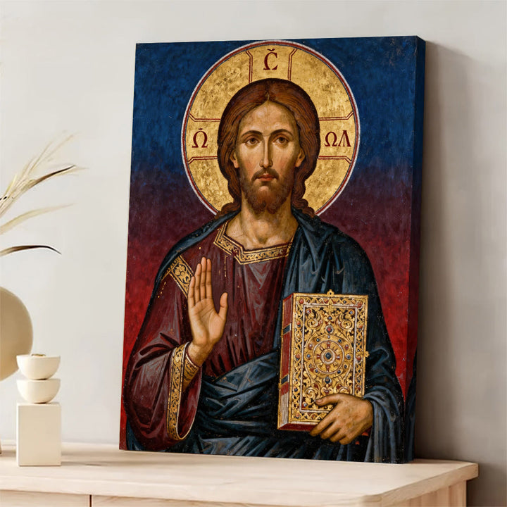 Christianartworkshop Christliche Kunstwerke Pantokrator-Kunst auf Leinwand: Göttliche Autorität & Zeitlose Hingabe - image 2
