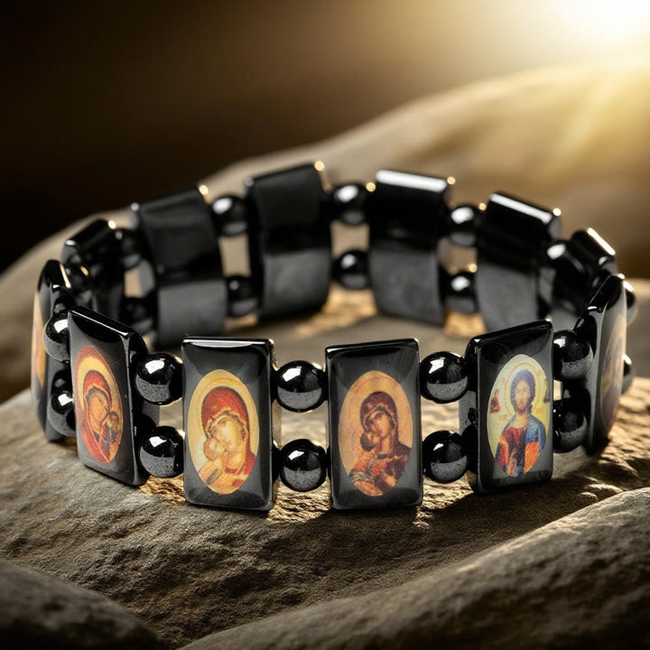 Christianartworkshop Heiliges Ikonen-Hämatit-Armband: Ein Symbol zeitloser Hingabe - A - image 0