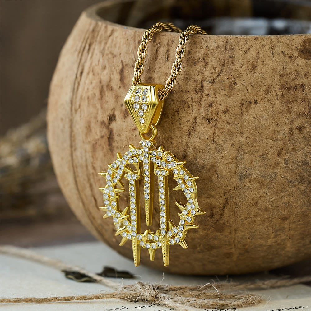 Christianartworkshop Dornen- und Nagelkrone – Seilkette: Ein Symbol des erlösenden Opfers - Golden - image 0