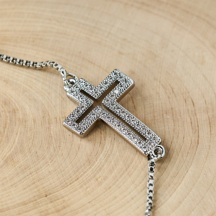 Christianartworkshop Armband mit Kreuz aus goldenem/silbernem/schwarzem Zirkon: Verkörpere die Anmut des Kreuzes - image 4