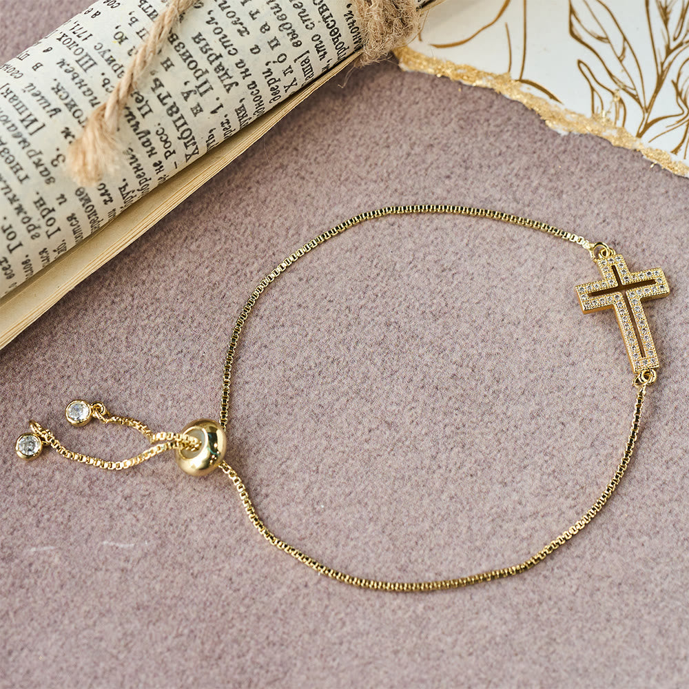 Christianartworkshop Armband mit Kreuz aus goldenem/silbernem/schwarzem Zirkon: Verkörpere die Anmut des Kreuzes - image 3
