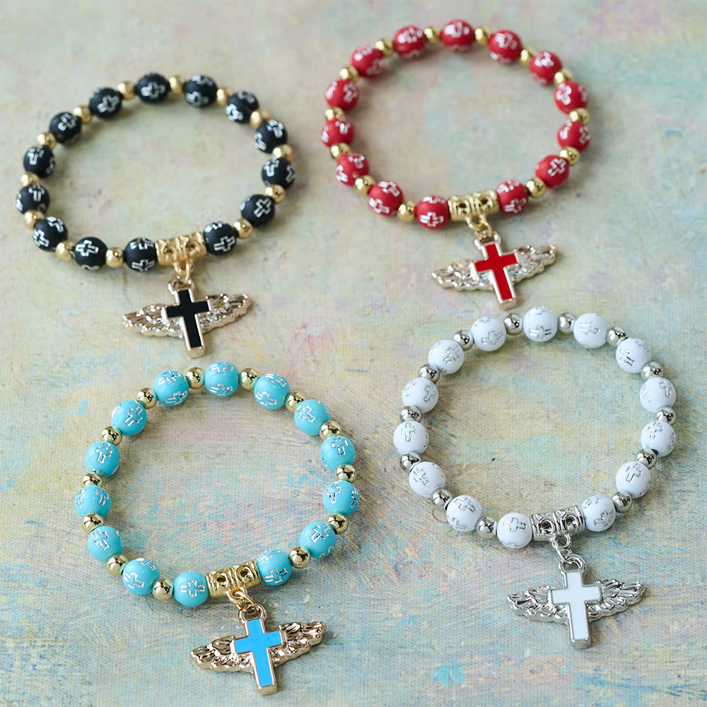Christianartworkshop Armband mit geflügeltem Kreuz: Ein visuelles Gebet der Hingabe und Verbundenheit - image 0