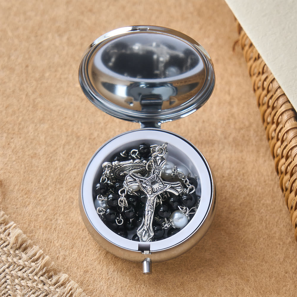 Christianartworkshop Andachtsrosenkranz mit Aufbewahrungsbox: Marienmedaille und Kruzifix zur besinnlichen Andacht - image 10