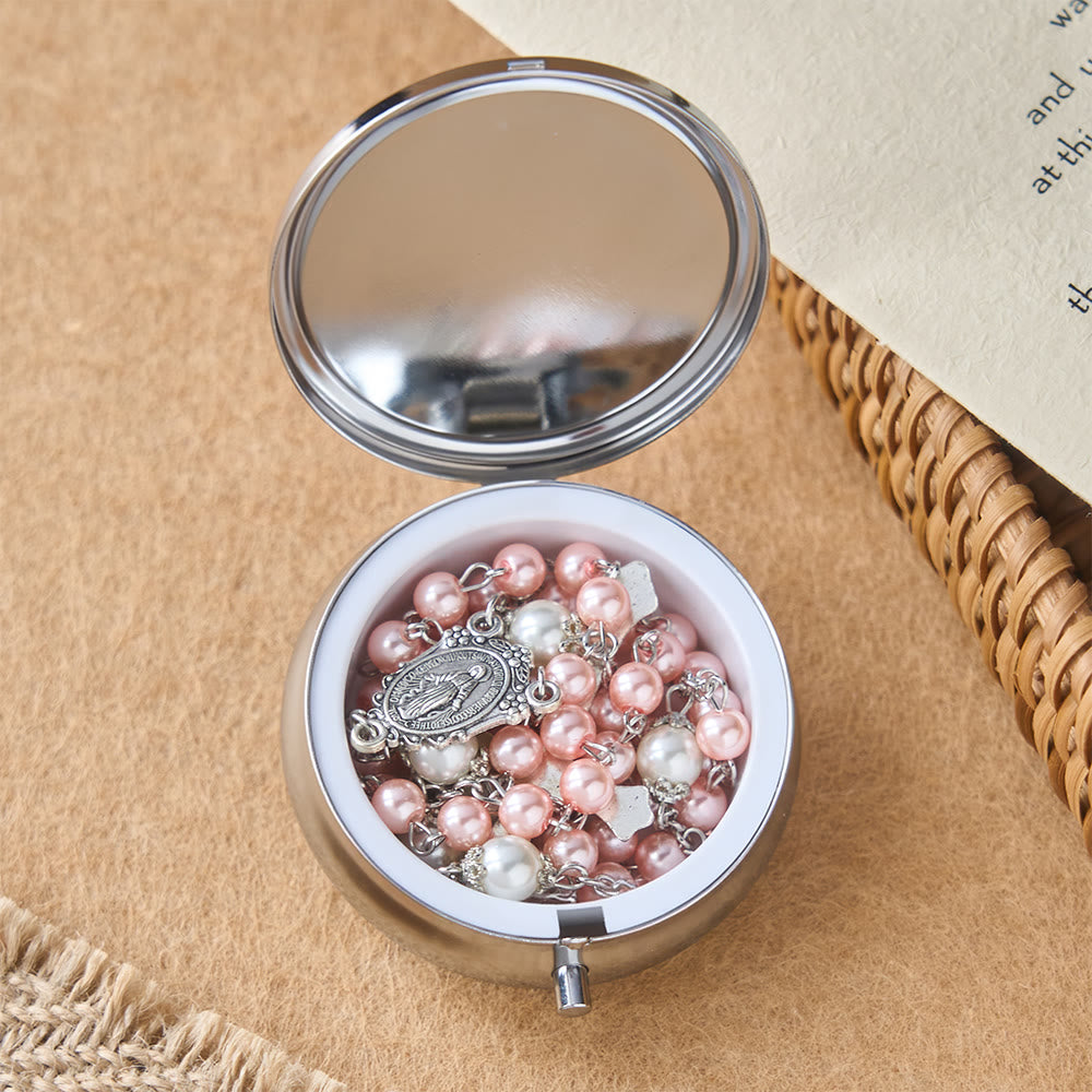 Christianartworkshop Andachtsrosenkranz mit Aufbewahrungsbox: Marienmedaille und Kruzifix zur besinnlichen Andacht - image 16
