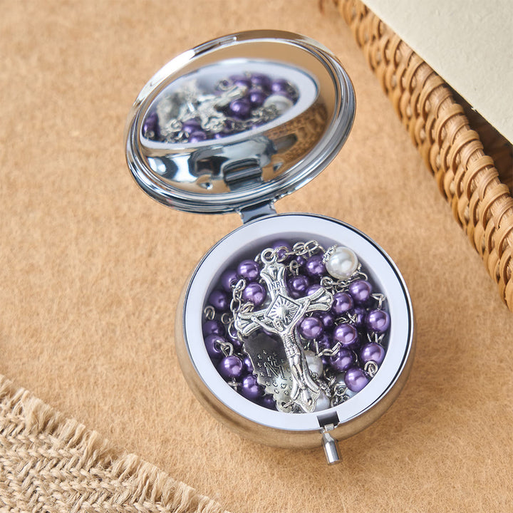 Christianartworkshop Andachtsrosenkranz mit Aufbewahrungsbox: Marienmedaille und Kruzifix zur besinnlichen Andacht - image 14
