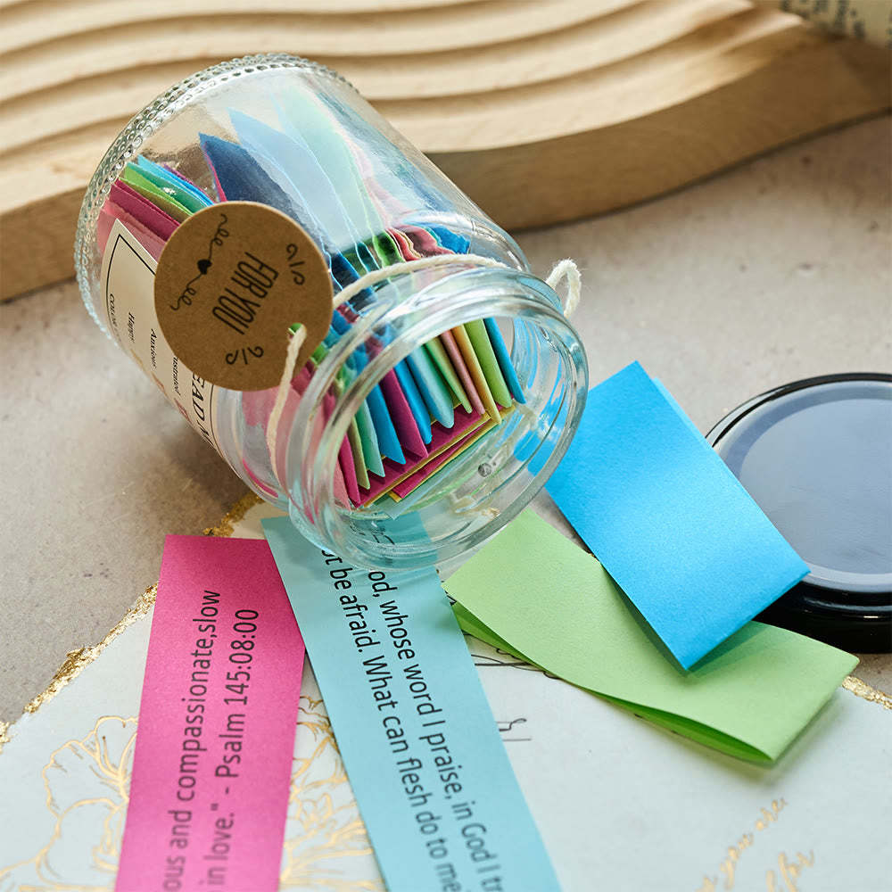 Christianartworkshop Farbcodiertes Einmachglas mit Bibelversen, Korkdeckel und Geschenkbox: Eine greifbare Erinnerung an die Heilige Schrift - image 2