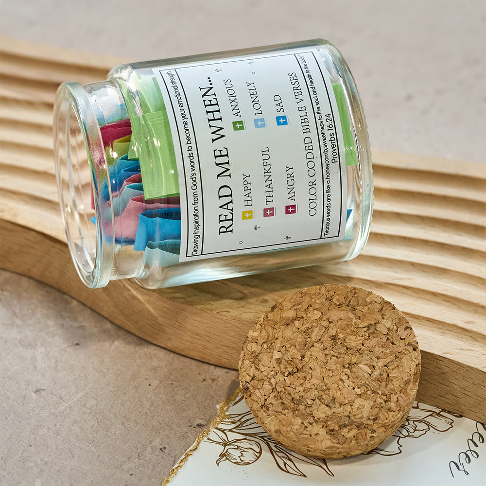 Christianartworkshop Farbcodiertes Einmachglas mit Bibelversen, Korkdeckel und Geschenkbox: Eine greifbare Erinnerung an die Heilige Schrift - image 14