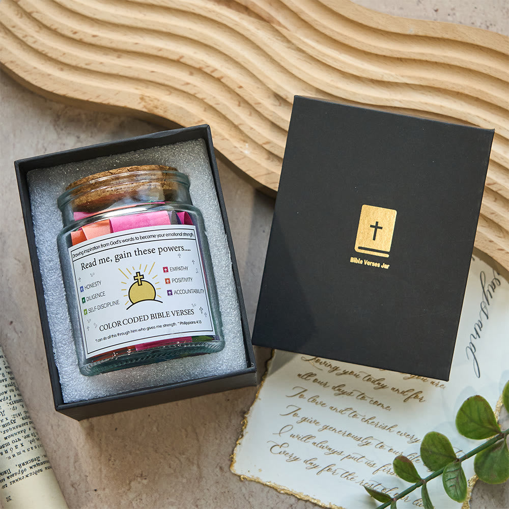 Christianartworkshop Farbcodiertes Einmachglas mit Bibelversen, Korkdeckel und Geschenkbox: Eine greifbare Erinnerung an die Heilige Schrift - image 16