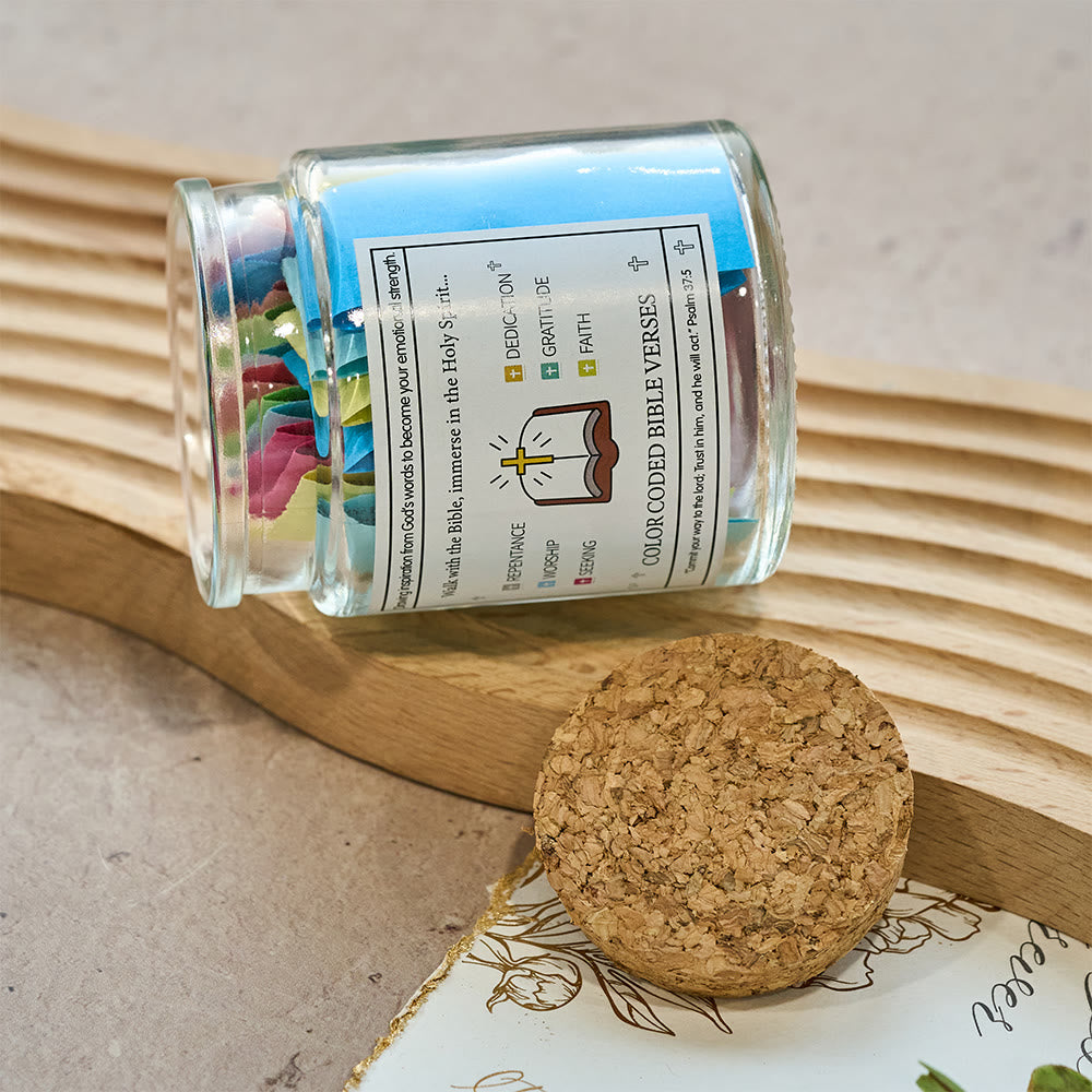 Christianartworkshop Farbcodiertes Einmachglas mit Bibelversen, Korkdeckel und Geschenkbox: Eine greifbare Erinnerung an die Heilige Schrift - image 8