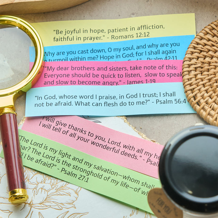 Christianartworkshop Farbcodiertes Einmachglas mit Bibelversen, Korkdeckel und Geschenkbox: Eine greifbare Erinnerung an die Heilige Schrift - image 1