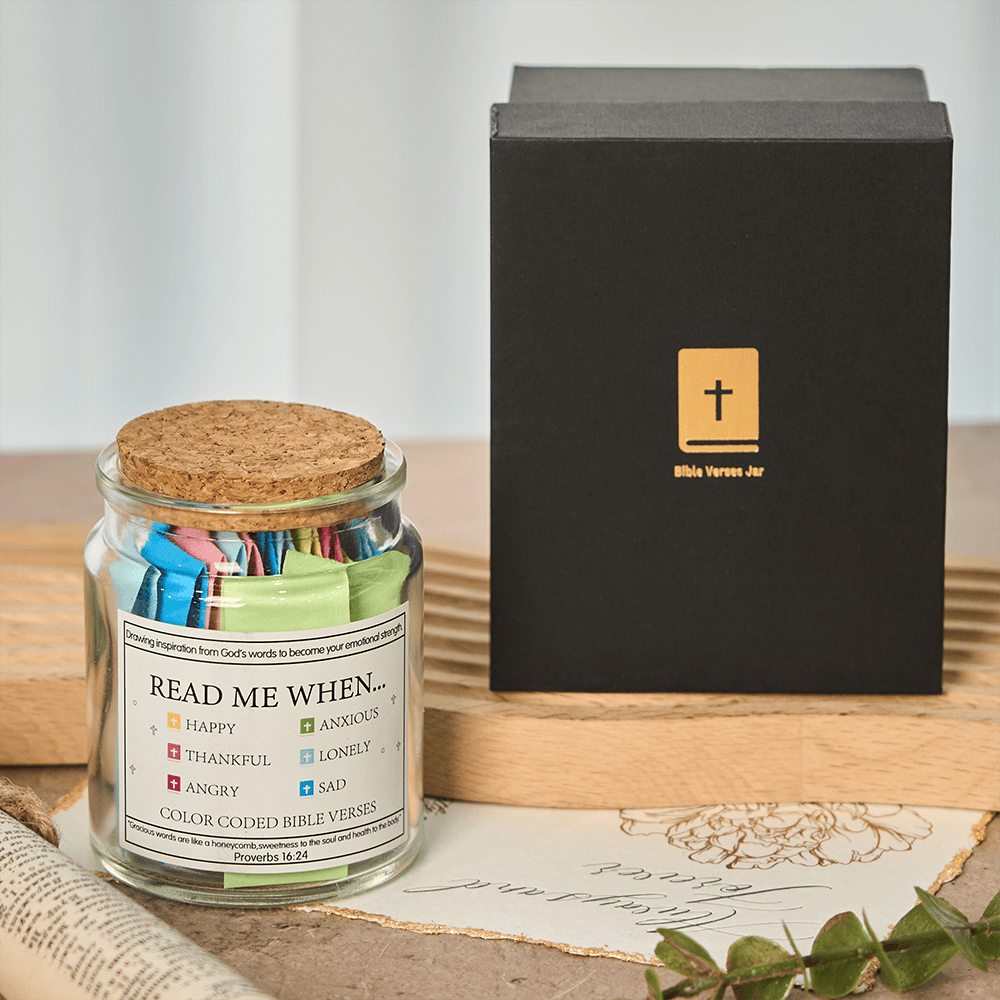 Christianartworkshop Farbcodiertes Einmachglas mit Bibelversen, Korkdeckel und Geschenkbox: Eine greifbare Erinnerung an die Heilige Schrift - image 10