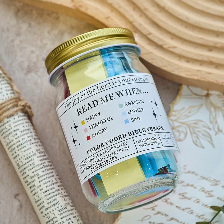 Christianartworkshop Farbcodiertes Einmachglas mit Bibelversen, Korkdeckel und Geschenkbox: Eine greifbare Erinnerung an die Heilige Schrift - image 25